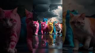 Cute Cats Enjoying In Rain