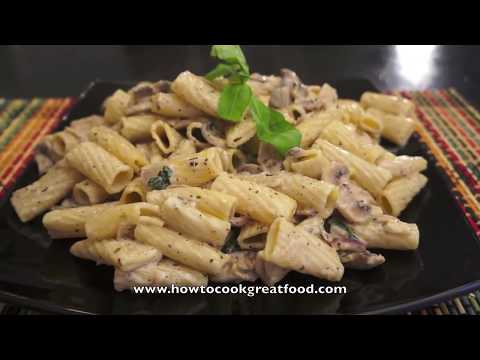 Italian Food - Mushroom Cream Pasta Rigatoni Recipe Super easy & fast parmesan Italian Food - Mushroom Cream Pasta Rigatoni Recipe Super easy & fast parmesan