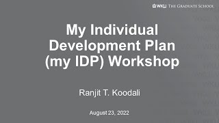 My Individual Development Plan (myIDP) Workshop