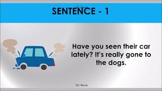 GO TO THE DOGS  Idiom 1329 # Meaning and five sentences # SSC Words