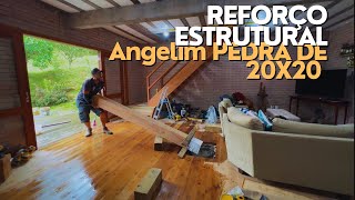 FAZENDO UM REFORÇO ESTRUTURAL | Pilar de angelim pedra, será que dá certo?