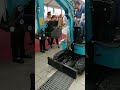 customer is checking 1 ton excavator in canton fair guangzhou china