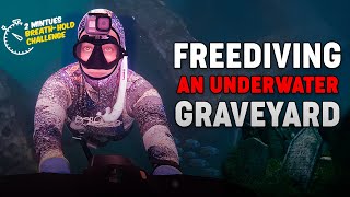 Freediving An Underwater GRAVEYARD With The Navbow+ | Breath-Hold Challenge