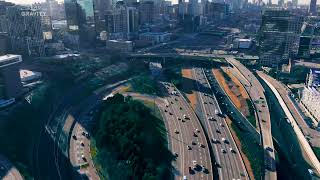 Atlanta Highway 85 and Midtown Skyline in 4K