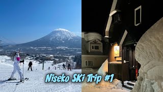 Niseko ski trip vlog #1⛷ 피카츄제트 타고 니세코 스키여행. 요테이산 바라보며 스키 데뷔. 니세코 이자카야 맛집 소개.