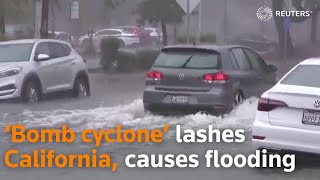 ‘Bomb cyclone’ lashes California, causes flooding