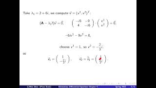Video6_4: Complex Eigenvalues eigenvectors; repeated EV. Elementary differential equations