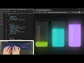 ASMR Programming - Colorful Glowing Liquid Glass Animation Effects using HTML CSS - No Talking