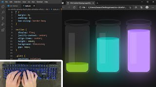 ASMR Programming - Colorful Glowing Liquid Glass Animation Effects using HTML CSS - No Talking
