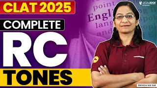 CLAT 2025 English | Complete Reading Comprehension Tones | RC Tones