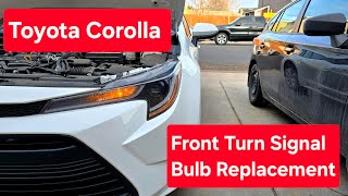 How to replace a front turn signal bulb on a Toyota Corolla 2020 to 2024 E210