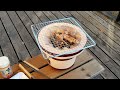 【japanese food】yakitori fish u0026 beer🍺 on tiny grill asmr