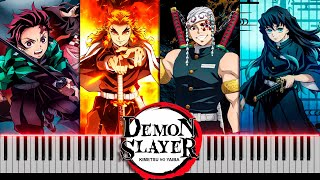 Demon Slayer: Kimetsu no Yaiba All Openings 1-4 on Piano [FREE MIDI]