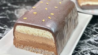 RECIPE OF THE 3 CHOCOLATE LOG WITHOUT GELATIN AND WITHOUT MOLD 🍫👩🏻‍🍳 WITH SUBTITLES