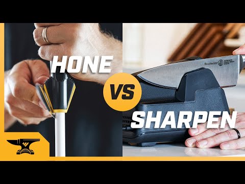 What is the difference between sharpening and grinding a knife?