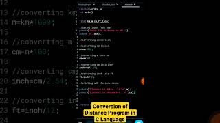 Distance Conversion program in C language