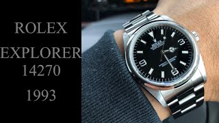 【38】自動巻きエクスプローラー14270購入してみたROLEXこだわり抜いたネオヴィンテージのトリチウム夜光~シングルバックルブレス~ケースラグ穴有りです