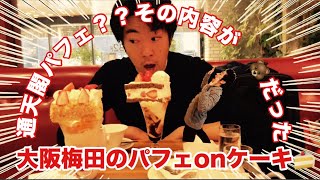 【 B級グルメ 】スイーツ野郎が食べる！大阪梅田の パフェ on ケーキ！ OSAKA JAPAN