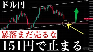 【⚠️注意】売ってる人見て！大暴落中ドル円次爆上げする可能性がある場所まで近いです