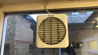 Turning on the Xpelair GXC6 kitchen window fan to refresh the kitchen yesterday 8th January 2024