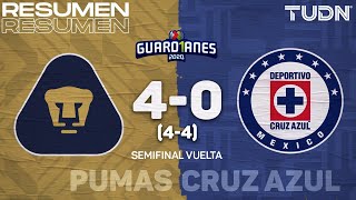 Resumen y goles | Pumas 4(4)-(4)0 Cruz Azul | Semifinal Vuelta Guard1anes 2020 Liga Mx | TUDN