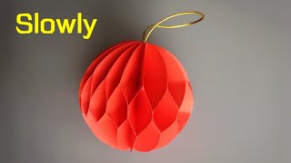 ABC TV |  How To Make 3D Ball Paper Flower #2 (Slowly) - Craft Tutorial