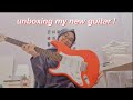 unboxing my first electric guitar :D | Fender Squier Stratocaster