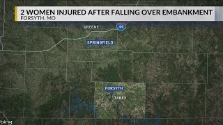 Two women sent to hospital after falling over embankment in Taney County