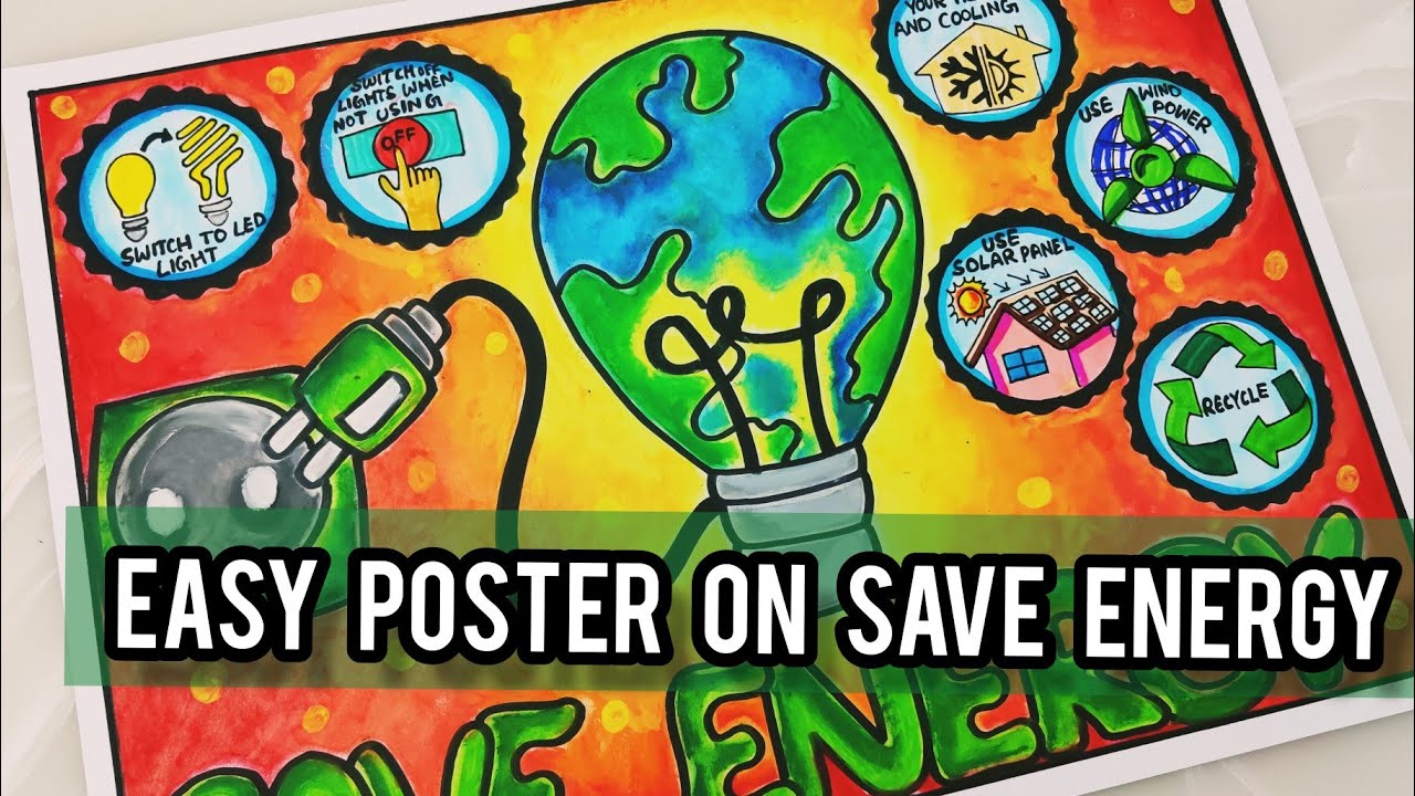 How To Draw Save Energy Poster Chart Drawing For Competition ( Very ...