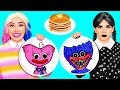 Tantangan Seni Pancake dengan Wednesday Addams | Momen lucu BaRaDa Challenge