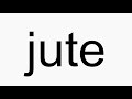 How to pronounce jute