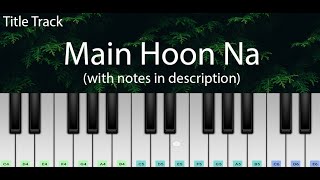 Main Hoon Na (Title Track) | Easy Piano Tutorial with Notes | Perfect Piano