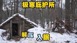 利用废弃的架构搭建了一座庇护所，来度过寒冷的冬天2