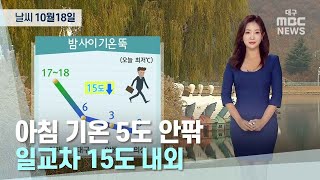 대구·경북 오늘의 날씨 (22.10.18) | 대구MBC뉴스