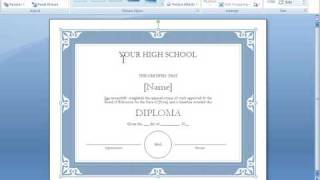 Word 2007 Tutorial 17 - Making A Certificate With A Template