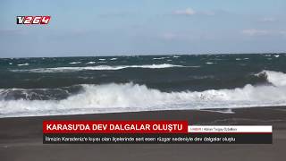 Karasu'da dev dalgalar oluştu