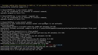 Simplified python setup: NumPy, Pandas, Matplotlib packages Installation.