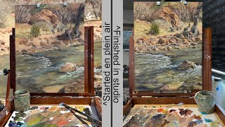 Plein Air + Studio Painting: The Virgin River in Zion National Park!