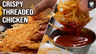 Crispy Threaded Chicken | Restaurant Style Fried Chicken | Chicken Appetizer | Get Curried