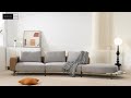 Modern Leather And Fabric Curved Sofa | Home Decoration