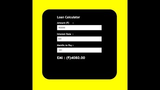 JS code for EMI Calculator