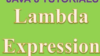 Lambda Expression in Java 8