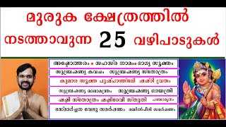 മുരുക ക്ഷേത്രത്തിൽ ചെയ്യാവുന്ന പ്രധാന വഴിപാടുകളും ഫലങ്ങളും ! GOD MURUGAN / SUBHRAHMANYAN !