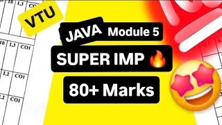 OOPS with JAVA MODULE 5 SUPER IMPORTANT💯🤩| BCS306A MODEL PAPER SOLUTIONS + PASSING PACKAGE #vtu #cse