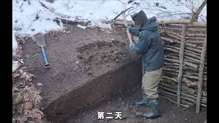 男人带着狗子来到深山开始荒野生活！#荒野建造 #野外建造 #解压