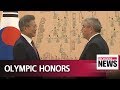 Pres. Moon given IOC's highest award for successfully hosting PyeongChang Winter Olympics