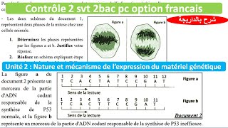 Contrôle continue 2 svt 2 bac pc option français (شرح بالداريجة)