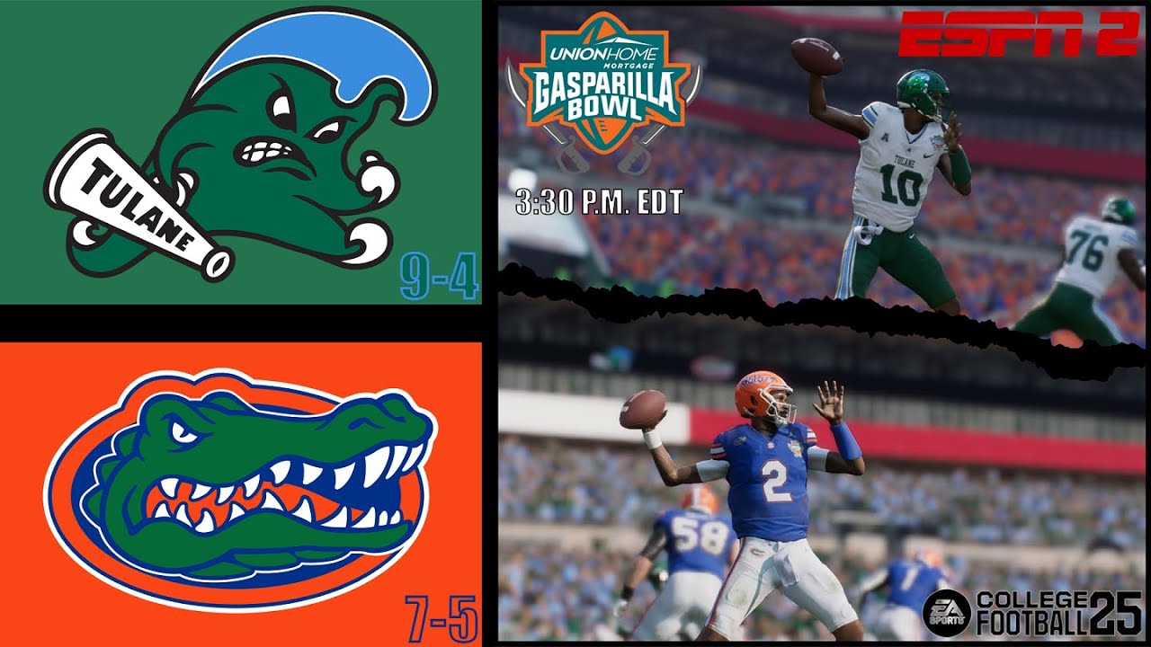 Tulane Vs. Florida | 2024 Union Home Mortgage Gasparilla Bowl | College ...