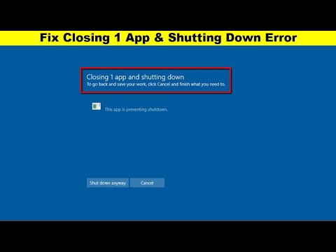 Как исправить ошибку закрытия 1 приложения и выключения в Windows 10