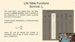 Life table basics